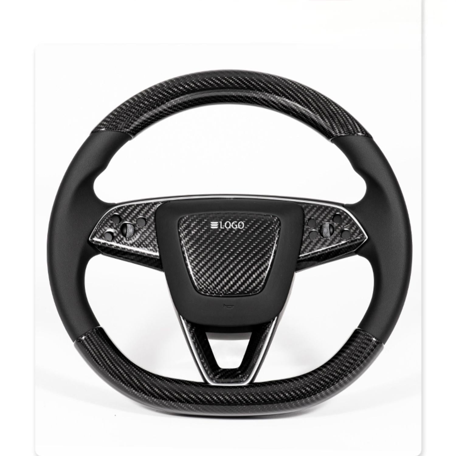 Steering Wheel Trim Covers for Model Y Juniper / Model 3 Highland | Real Dry Carbon Fiber