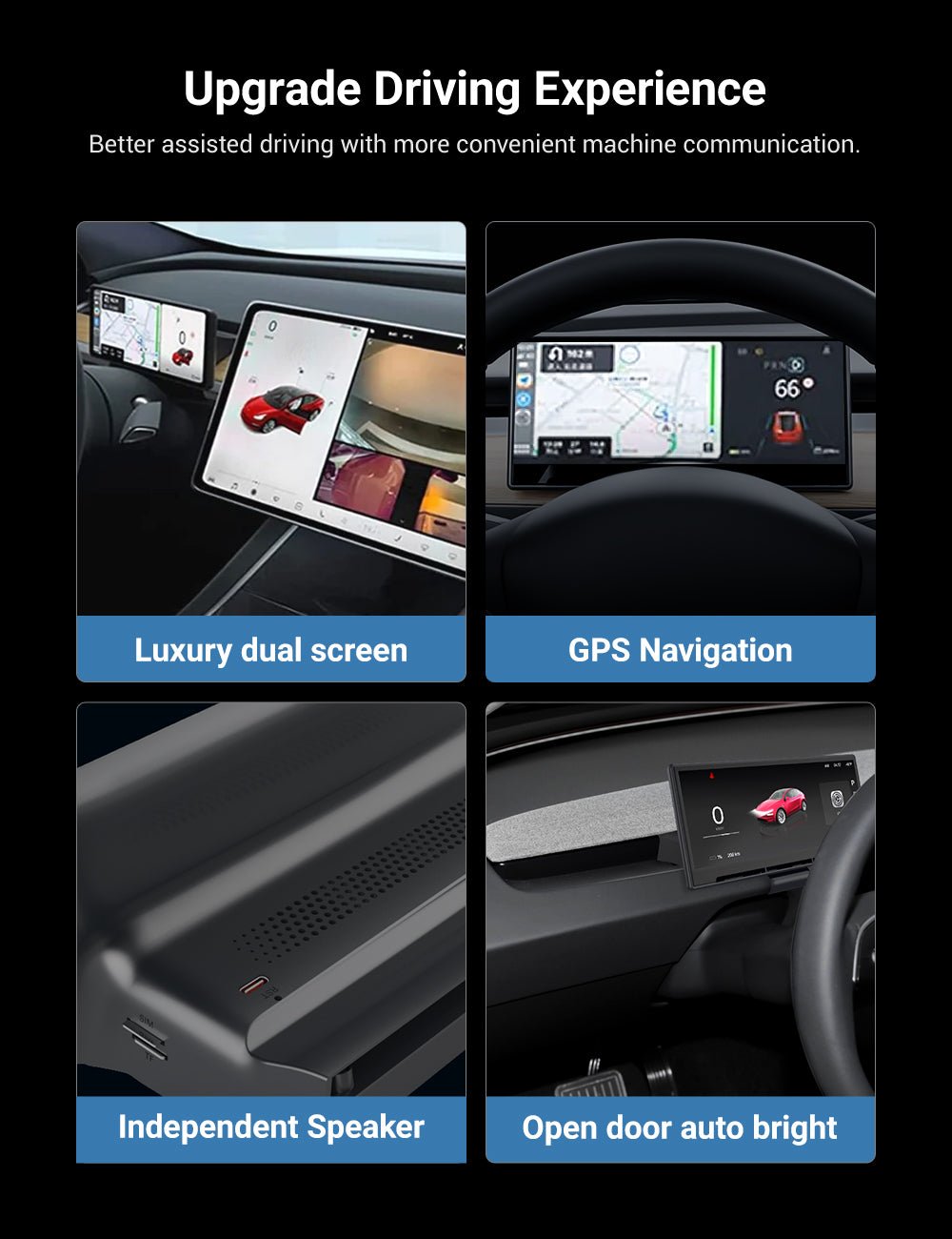 TESERY F9 Pro Screen Dashboard Display With Carplay & Android Auto for Model 3 / Model Y