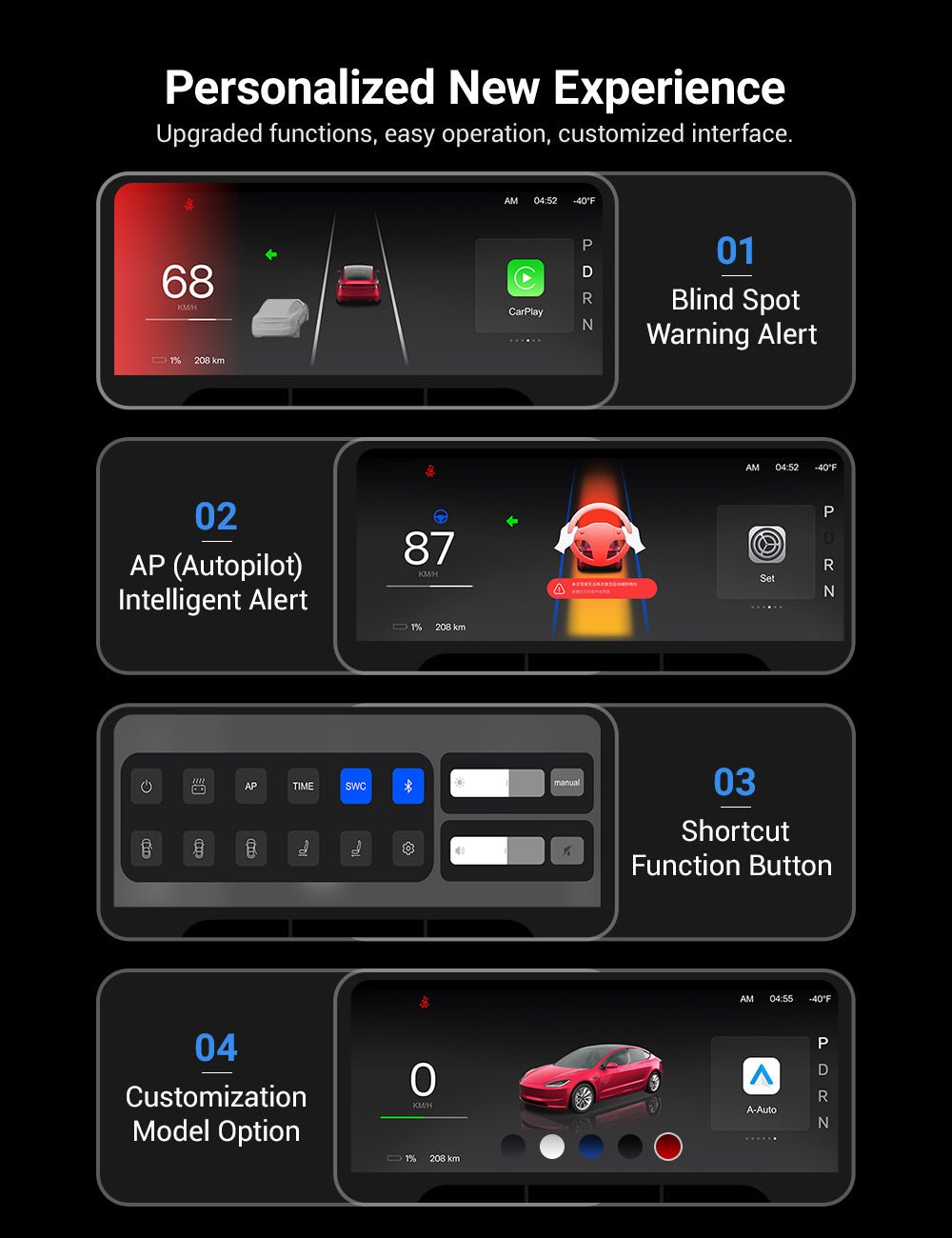 TESERY F9 Pro Screen Dashboard Display With Carplay & Android Auto for Model 3 / Model Y