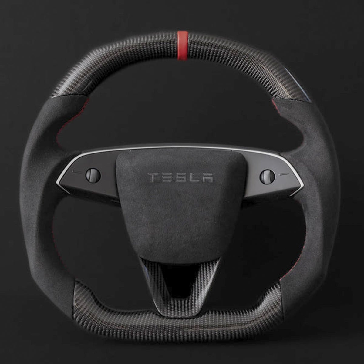 TESERY Alcantara Carbon Fiber Steering Wheel for Model 3 Highland / Model Y Juniper