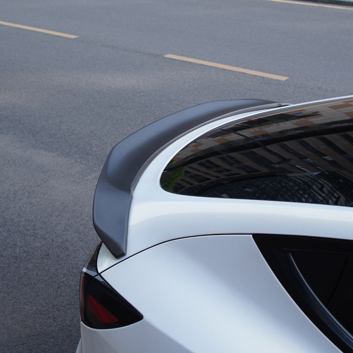 TESERY Model Y / 3 Spoiler V-Style - Carbon Fiber Exterior Mods