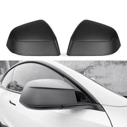 Carbon Fiber Mirror Covers for Model 3 / Y | Juniper Style | 3 Finishes | 3M Adhesive