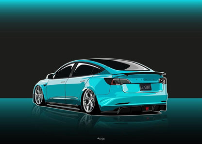 TESERY Tesla Model 3 Carbon Fiber Rear Spoiler Ver.3