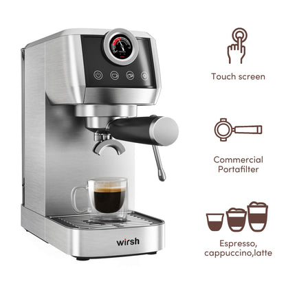 Máquina de espresso Wirsh de 20 bares — Cafetera de espresso profesional para el hogar